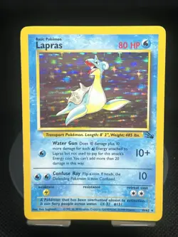 Pokemon TCG Lapras 10/62 Fossil Holo Rare LP+ - Image 1