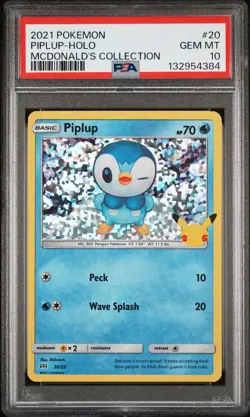 2021 POKEMON MCDONALD'S COLL #20 PIPLUP-HOLO PSA 10 - Image 1