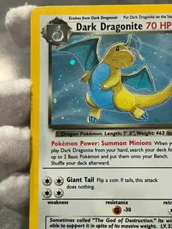 Pokemon TCG Dark Dragonite 5/82 Team Rocket Holo Unlimited Lightly Played Swirl - Image 4