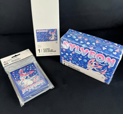 Pokemon Center Sylveon Playmat + 65 Card Sleeves + Double Deck Box NEW SEALED - Image 3