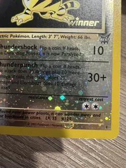Electabuzz 1 Winner Stamp Best Swirl! 2002 Wizards Promo Pokemon TCG - LP - Image 3