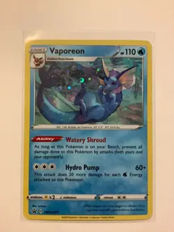 2020 Pokemon Black Star Promo SWSH072 Vaporeon Cosmo Holo M/NM - Image 1