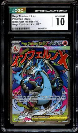 CGC 10 GEM MINT Mega Charizard X Ex MEP 023 Black Star MEP023 Pokemon Card 012 - Image 2