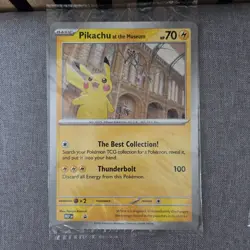 Pikachu At The Museum (SEALED) X Natural History Museum Pokemon Promo Card 2026 - Image 1
