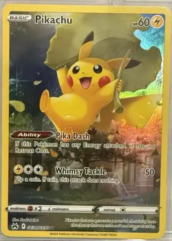 Pikachu GG30/GG70 Full Art Crown Zenith Galarian Gallery Pokemon Card - Image 1