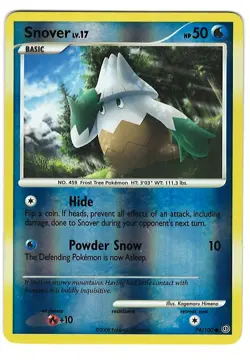 Snover 74/100 Pokemon Card Stormfront Common 50 HP Rev Holo Lightly Played NJ - Image 1