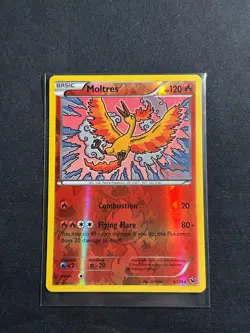 Pokemon TCG Moltres Fates Collide 9/124 Reverse Holo Rare Card - Image 1