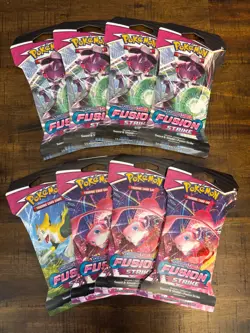 Pokemon TCG: Sword & Shield Fusion Strike Sleeved Booster Packs - Lot of 8 - Image 1