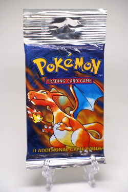 Pokemon TCG Base Set Unlimited Booster Pack Charizard Art WOTC Sealed Long Crimp - Image 1