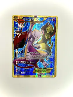 Pokemon Mewtwo EX Full Art Secret Rare Gold Border Card 163/162 Breakthrough - Image 1