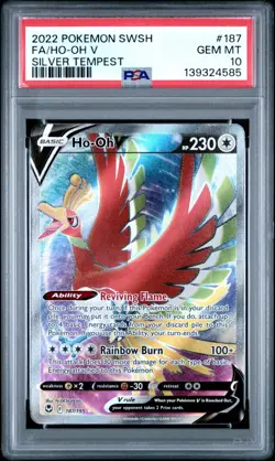 PSA 10 Ho-Oh V #187 - Silver Tempest Full Art Pokemon Card - Pokemon TCG - Image 1