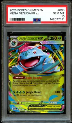 PSA 10 GEM MINT Mega Venusaur Ex 003/132 HOLO RARE ME01 Pokemon Card 811 - Image 2