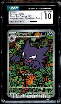 CGC 10 GEM MINT Haunter MEP 027 ILLUSTRATION RARE PROMO MEP027 Pokemon Card - Image 1