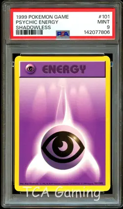 PSA 9 MINT Psychic Energy 101/102 SHADOWLESS Base Set Pokemon Card 806 - Image 1