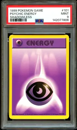 PSA 9 MINT Psychic Energy 101/102 SHADOWLESS Base Set Pokemon Card 806 - Image 2