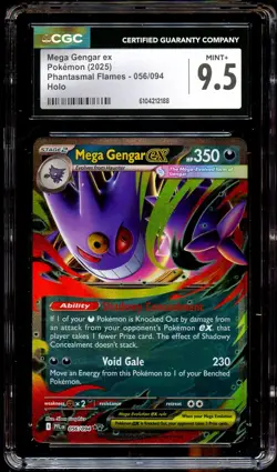 CGC 9.5 MINT+ Mega Gengar Ex 056/094 HOLO Phantasmal Flames Pokemon Card 188 - Image 2