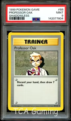 PSA 9 MINT Professor Oak 88/102 SHADOWLESS Base Set Pokemon Card 804 - Image 1