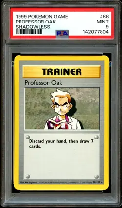PSA 9 MINT Professor Oak 88/102 SHADOWLESS Base Set Pokemon Card 804 - Image 2