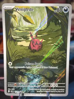 Pokemon 2025 SV Black Bolt Venipede 132/086 Illustration Rare Near Mint - Image 1