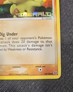 Pokemon Larvitar 52/106 Ex Emerald Holo Stamped. Near Mint. - Image 3