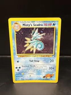 Pokemon TCG Misty's Seadra Holo Rare Gym Heroes Prerelease 9/132 AI - Image 3