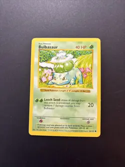 Bulbasaur 044/102 Base Set (Shadowless) Regular Unlimited Pokemon WOTC LP - Image 1