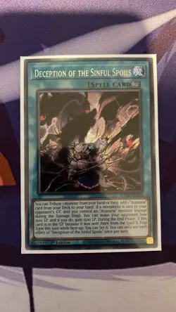 Deception of the Sinful Spoils ROTA-EN055 Secret Rare 1st Edition YuGiOh TCG - Image 1
