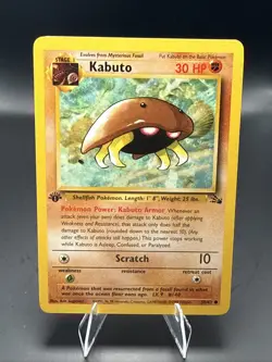 Pokemon TCG Kabuto Fossil 1st Edition Common Card 50/62 - Image 1