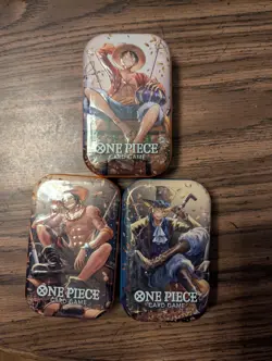 One Piece Card Game Tin Pack Set Vol.2 Lot Of 3 Sabo/Ace/Luffy - Image 1