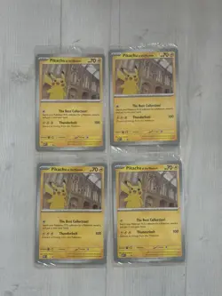 4x Pikachu At The Museum Pokemon Card Jumbo - Image 1