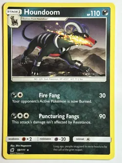 Houndoom SM - Crimson Invasion 59/111 LP-NM Pokemon card - Image 1