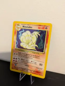 Ninetales 12/102 Rare Base Set Holo Pokemon Card Unlimited Edition 1999 - Image 3
