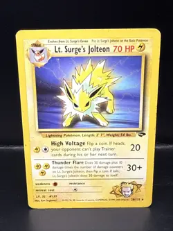 Pokemon TCG Lt. Surge's Jolteon 28/132 Gym Challenge Unlimited Non Holo - Image 1