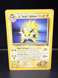 Pokemon TCG Lt. Surge's Jolteon 28/132 Gym Challenge Unlimited Non Holo - Image 2