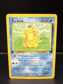 Pokemon TCG WOTC 1st Edition Team Rocket Psyduck 65/82 Common C - Image 1