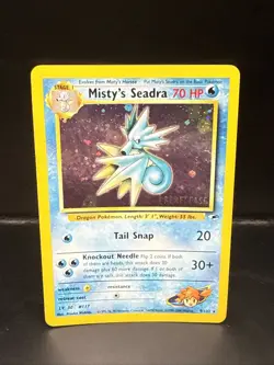 Pokemon TCG Misty's Seadra Holo Rare Gym Heroes Prerelease 9/132 EE - Image 2