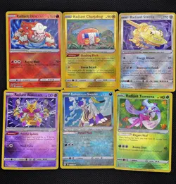 Pokemon TCG Radiant Pokemon Holo Lot - 8 Cards: Heatran, Charjabug, Steelix, Al… - Image 1
