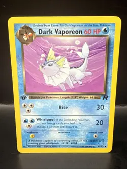 Pokemon TCG Dark Vaporeon 1st Edition Uncommon Card 45/82 C - Image 1