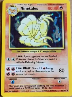 1999 Pokemon Base Set Ninetales Holo Card 12/102 WOTC Vintage Rare NM/LP - Image 1