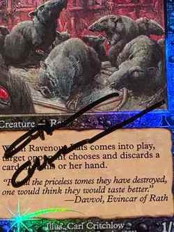 FOIL RAVENOUS RATS Signed Urza's Destiny MTG Magic the Gathering FREE Shipping - Image 3