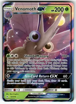 Venomoth GX SM - Unbroken Bonds Ultra Rare,Holo Pokemon Near Mint or Better - Image 1