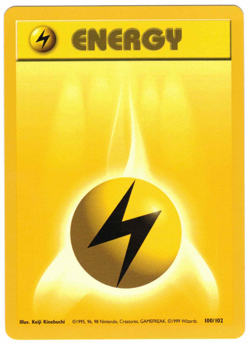 Lightning Energy 100/102 Base Set Regular Vintage Energy Pokemon Card - Image 1