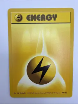 Lightning Energy 100/102 Base Set Regular Vintage Energy Pokemon Card - Image 3