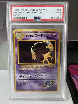 1999 Pokemon Japanese Gym 2 Sabrina's Alakazam Holo #65 PSA 9 - Image 1