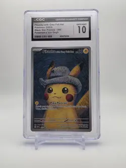 Pokemon Pikachu TCG Grey Felt Hat Van Gogh Full Art Promo SVP #085 - Image 1