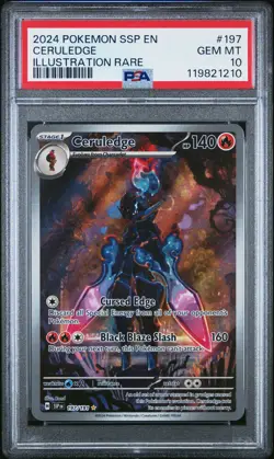 2024 POKEMON SSP EN-SURGING SPARKS ILLUSTRATION RARE #197 CERULEDGE PSA 10 - Image 1