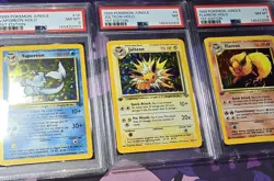 Flareon, Vaporeon, Jolteon, Jungle First Edition Holo PSA Graded. Nm/Mt 3 Cards - Image 1