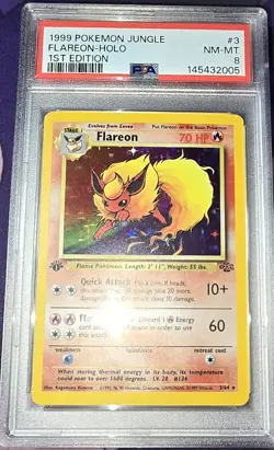 Flareon, Vaporeon, Jolteon, Jungle First Edition Holo PSA Graded. Nm/Mt 3 Cards - Image 2