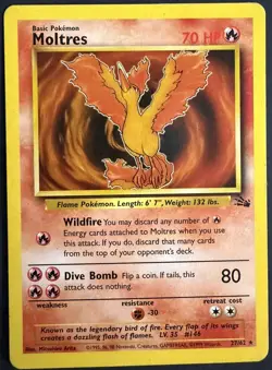 Moltres 27/62 Fossil Rare Pokemon Card - Image 1