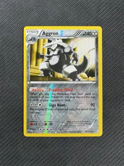 Aggron 80/124 Reverse Holo VLP Dragons Exalted 2012 Black And White Pokemon Card - Image 1